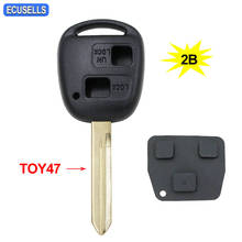 2 кнопочный дистанционный умный чехол для ключей автомобиля с/без резиновый кнопочный коврик для Toyota Avensis Corolla Yaris Auris TOY47 Uncut Blade 2024 - купить недорого