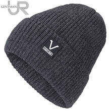 New Unisex Hat V Sports Warm Winter Hat Stylish Add Fur Lined Soft Beanie Hat Thick Winter Hats For Women Men Knitted Hats 2024 - buy cheap