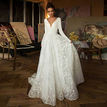 Boho Robe De Mariee Vestido Novia Wedding Dress Satin Longue Long Sleeves Robe De Soiree Simple Robe De Soiree Bride to Be 2024 - buy cheap