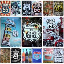 Historic Route 66 Metal Sign Plaque Metal Vintage Home Decor For Bar Tin Sign Garage Plate Poster Art Painting Wall Sticker 2024 - buy cheap