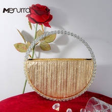 Crystal Evening Bag Women Round Handle Rhinestone Dinner Clutch Purse Ladies Heart Shape Handbag Fashion 2024 - buy cheap