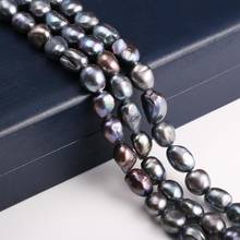 Perla de agua dulce Irregular suelto, cuentas negras de 10-11 Mm para pulsera, pendiente, collar, costura artesanal, accesorio de joyería 2024 - compra barato