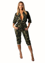 Sexy Women Bodycon Camouflage Print Straight Romper Lace Up Elegant Summer Overalls Playsuit 2024 - buy cheap