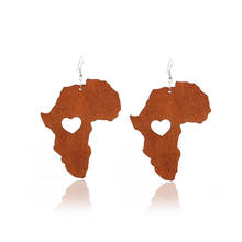 SANSHOOR New Arrival Ethnic Wooden Earrings Africa Map Drop Earrings For Women Ear Jewelry Gift 2024 - buy cheap