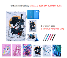 Funda de SM-T285 para tableta Samsung Galaxy Tab A 7,0, carcasa bonita con soporte, T280, T285, unicornio, gato, Panda, Caqa, 2016 2024 - compra barato