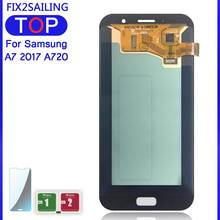 Lcds для Samsung Galaxy A7 2017 A720M A720Y SM-A720F A720FD A720 Super AMOLED ЖК-дисплей рабочий сенсорный экран в сборе 2024 - купить недорого