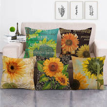 45cm*45cm sunflowers design linen/cotton throw pillow covers couch cushion cover home decor pillow 2024 - buy cheap
