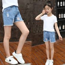 Girls Denim Shorts Teenage Girl Summer Lace Pants Kids Bow Clothes Children Flowers Embroidery Jean Short For Teenager 2024 - buy cheap