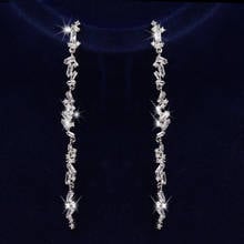 Korean Fashion Long Shape Earring Modern Design Cubic Zircon Irregular Fascinating Jewelry For Women Wedding Noble Earrings 2024 - buy cheap