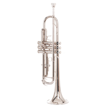 SADSN-trompeta plana de latón niquelado, instrumento Musical profesional con funda para boquilla, Bb, STR-180N 2024 - compra barato