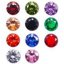 Cubic Zirconia Stone Straight Hole Multicolor Round Shape Brilliant Cut 4/6/8mm Loose CZ Stones Synthetic Gems Beads For Jewelry 2024 - buy cheap