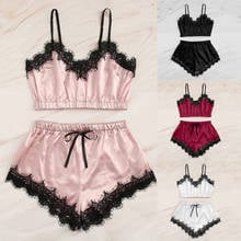 MIARHB Satin Silk Pijamas For Women Pyjama Sexy Pajamas Nightwear Female Sleepwear Sleeveless Strapless Lace Up Home Wear J60 2024 - buy cheap