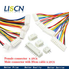 Conector de Cable JST XH2.54 XH, 2,54mm, 2/3/4/5/6/7/8/9/10 Pin, macho, hembra, 20cm de longitud, 26AWG, 5 Juegos 2024 - compra barato