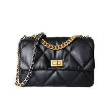 Bolso de mano de cuero genuino para mujer, bolsa de hombro de marca de lujo con entramado de diamantes, cruzado, a la moda, 2019 2024 - compra barato