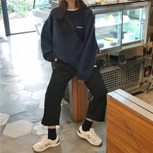 ZOGAA 2021 New Kpop Letter Hoody Fashion Korean Thin Women's Sweatshirts Cool Navy Blue Gray Hoodies for Women vintage Clothes 2024 - buy cheap
