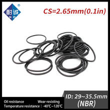 Junta tórica de goma negra, NBR CS2.65mm ID29/30/31.5/32.5/33.5/34.5/35.5mm, resistente al agua y al aceite, 10 unids/lote 2024 - compra barato