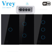 Vrey US Standard Touch Switches With Wireless Remote  Control Switch Support RF433 Remote Control Unit light Switches Wall Switc 2024 - buy cheap