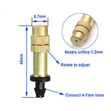 Sistema de riego por microgoteo, boquilla de latón por nebulización, piezas de refrigeración por pulverización de jardín, aspersor de cobre con conector 4/7 y enchufe final 2024 - compra barato