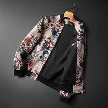 Spring Creative Sport Character Bomber Outfit Jacket Men Zipper Stand Collar Jacket Vingtage Floral Printed Bomber Jacket Men 2024 - buy cheap