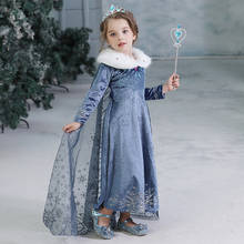 Disfraz de Halloween para niñas, vestido de invierno para la nieve, disfraz de princesa para Cosplay, ropa gruesa cálida para niños de 4 a 10 años 2024 - compra barato