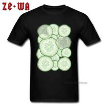 Cucumber Slices Tees Men T Shirt Fresh Summer Style T-shirt Cold Black Tshirts Cotton Top Clothes Simple Tees Father Day Gifts 2024 - buy cheap