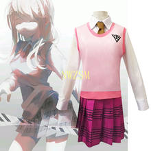 Fantasia para cosplay de danganronpa v3, fantasia de akamatsu kaede jk, uniforme escolar de halloween, roupas femininas, camisetas, saia e meia 2024 - compre barato