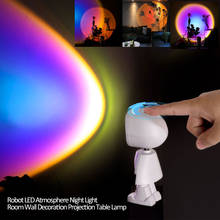 Робот закат проекционный светильник фон как Галактический проектор атмосфера радуга Лампа для дома Кофейни фон свет 2024 - купить недорого