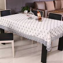 Classical European Style Embroidery Flower Tablecloth Luxury Hollowed-out Lace Dining Table Cover Light Grey TV Cabinet Cover 2024 - buy cheap