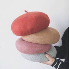 WZCX Simple Solid Color Korean Version Fashion New Girl Beret Casual Tide Wool Painter Felt Hat Women'S Winter Hat 2024 - buy cheap