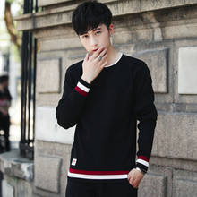 2022 New Men's Sweater New Korean Edition Plush Long Sleeve Knitted Shirt Youth Hundred-Set Sweater Round-collar 2024 - buy cheap