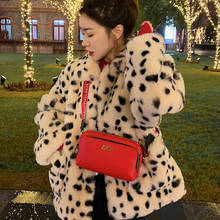 Luck A Korean Loose Lamb Fleece Leopard Print Short Reversible Plush Thick Faux Fur Jacket Women Jacket Leopard Coat Outwears 2024 - buy cheap