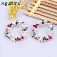 Agustina hoop earrings fashion jewelry crystal earrings women drop earrings geometry circle earring rhinestone earings luxury cc 2024 - buy cheap