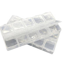 Caixa de armazenamento de joias, compartimento com 10 espaços, dupla face, de plástico transparente, recipiente para remédios 2024 - compre barato