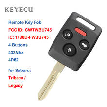 Keyecu CWTWBU745 Remote Car Key Fob 4 Buttons 433MHZ with 4D62 Chip for Subaru Legacy Tribeca 2006 2007 2008, IC: 1788D-FWBU745 2024 - buy cheap