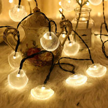 Luz solar de jardim em forma de concha, cordão de luz de led, ar livre, à prova d'água, lâmpada de fadas, pátio, festa, decoração de natal 2024 - compre barato