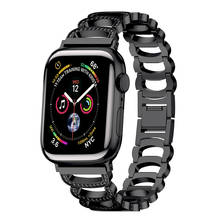 Correa de diamante de lujo para Apple Watch, banda de 40mm, 44mm, 38 41 45mm, 42mm para 7 se iwatch/6/5/4/3, pulsera de Metal de acero inoxidable 2024 - compra barato