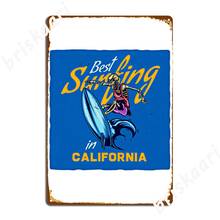 Лучший серфинг в Калифорнии, металлические знаки, настенная пещера, печатный кинотеатр, Настенный декор, оловянные знаки, плакаты 2024 - купить недорого