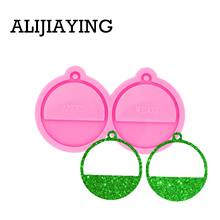 DY0434 Glossy Semicircle Circle Shape Earrings Silicone Mold Resin Pendant Mould for Epoxy Jewelry Making DIY Crafts 2024 - buy cheap
