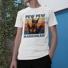 Camiseta estampada clásica Harajuku, Doberman, Pinscher, Pew, Madafakas, blanca, manga corta, divertida, diseño de perro, informal, camisetas de Hip Hop 2024 - compra barato