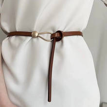 Cinturón de moda para mujer, cinturón largo con nudo suave para Vaqueros, accesorios de vestido, falda ajustada, cinturón Retro 2024 - compra barato