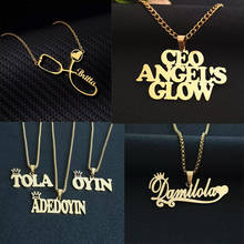 Custom Name Pendant Necklace Women Men Chain Collier Femme Men Jewelry Punk Style Kid's Gift Gold Color Nameplate HipHop Style 2024 - buy cheap