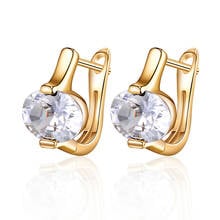 Simple Cute Oval CZ Small Stud Earrings for Women Gold  Colorful Cubic Zirconia Charm Earrings Classic Jewelry Girls Gifts 2024 - buy cheap