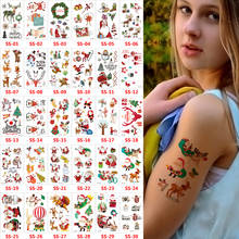 30 unids/lote pegatinas para tatuajes de Navidad para regalo de fiesta de niños tatuaje temporal conjunto de tatuajes de Santa Claus para niños nieve blanca tatuaje falso 2024 - compra barato