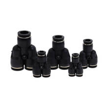 Black 3 Way Port Y Shape Air Pneumatic 4mm To 16mm OD Hose Tube Push In Gas Plastic Pipe Fitting Connectors Quick Fittings 2022 - buy cheap