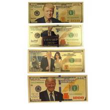1 шт. античное покрытие реалистичный Дональд Трамп и первая леди античный 24K позолоченные долларов украшения банкноты высокого качества 2024 - купить недорого