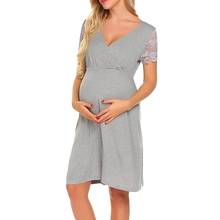 Pregnant Womens Nursing Nightgown Pregnancy Dress Lace Splice Maternity Dress Nightdress in Women's Nightgowns 20Mar31 2024 - buy cheap