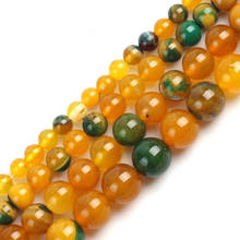 Cuentas de ágata verde amarilla Natural AAA + para fabricación de joyas DIY, pulsera, collar, Material 15 ''6/8/10/12mm, venta al por mayor 2024 - compra barato