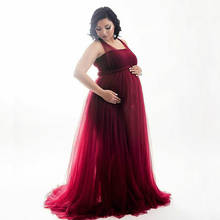 Sexy Maternity Dresses Photography Props Elegant Splicing Mesh Dress Women Pregnant Maxi Gown Clothes For Photo Shoots 6 Color 2024 - buy cheap