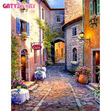 Gatyztory diamante pintura completa praça pedras decoração de casa paisagem diamante bordado cenário mosaico frisado imagem 2024 - compre barato