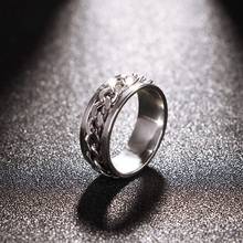 Модное мужское кольцо в стиле панк-рок, аксессуары из нержавеющей стали, черная цепочка, Спиннер, кольца, распродажа, лучшее кольцо для мужчин, подарок 2024 - купить недорого